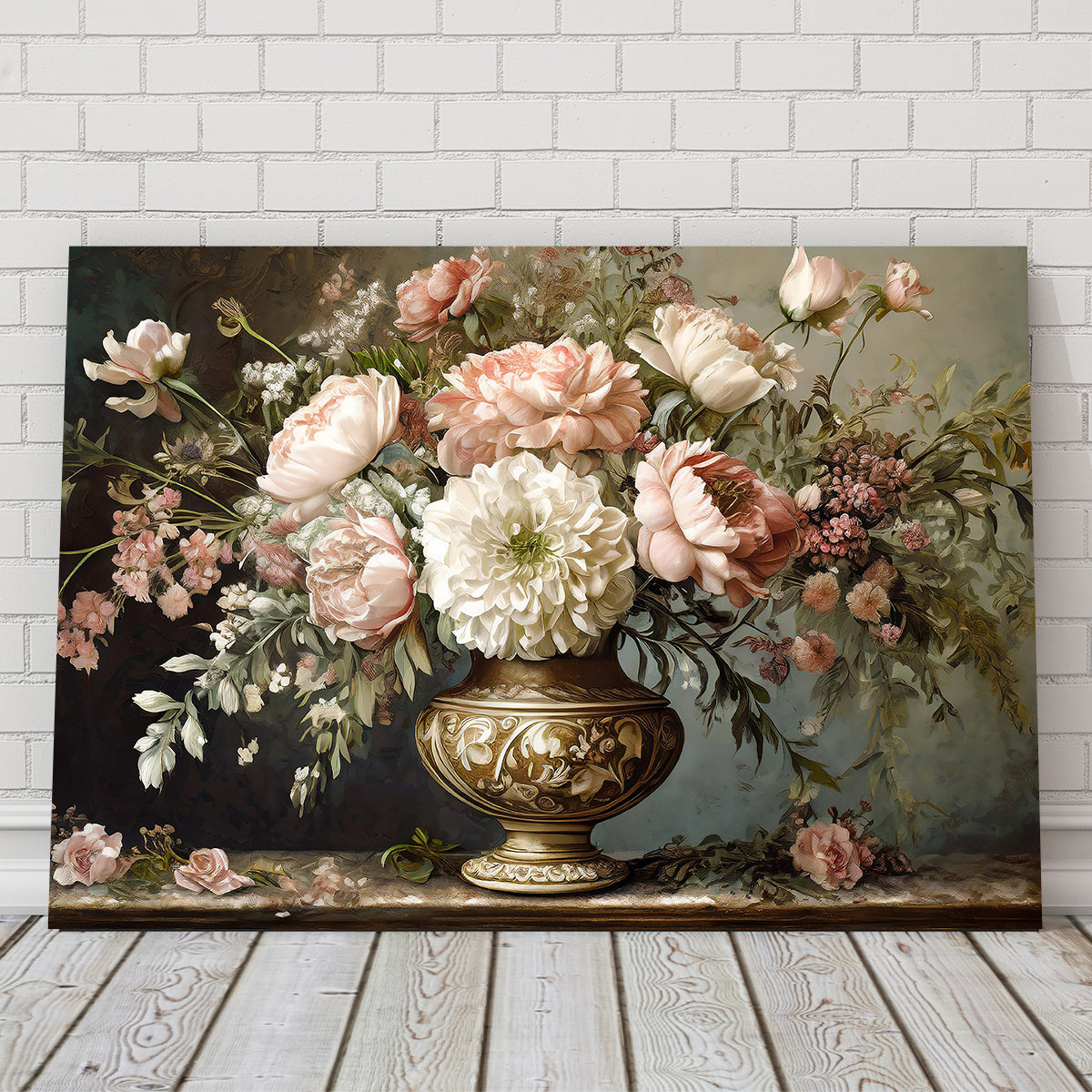 Vintage Flowers in Old Vase Wall Art