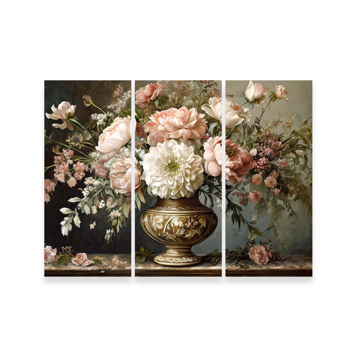 Vintage Flowers in Old Vase Wall Art