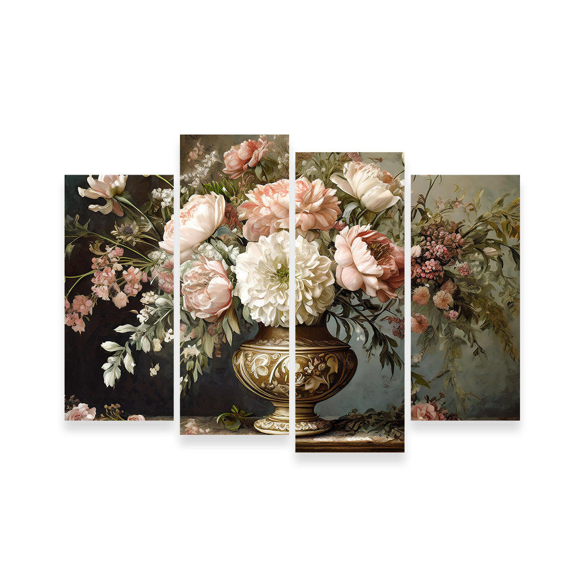 Vintage Flowers in Old Vase Wall Art
