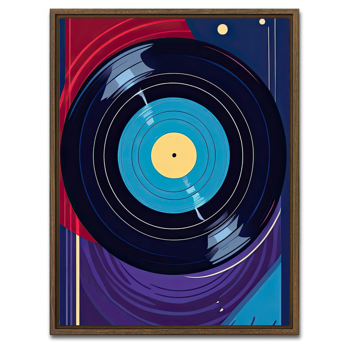 AUTO-MOCKUP WHITE | Vinyl Record | 1 Piece | Walnut Framed Canvas | group=3x4