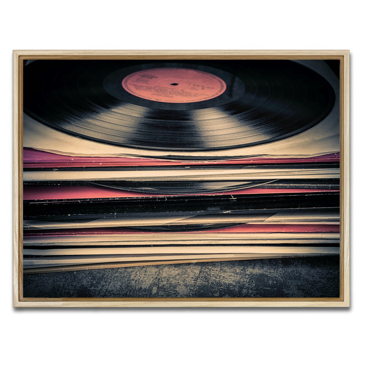 AUTO-MOCKUP WHITE | Vinyl Records | 1 Piece | Natural Framed Canvas | group=4x3