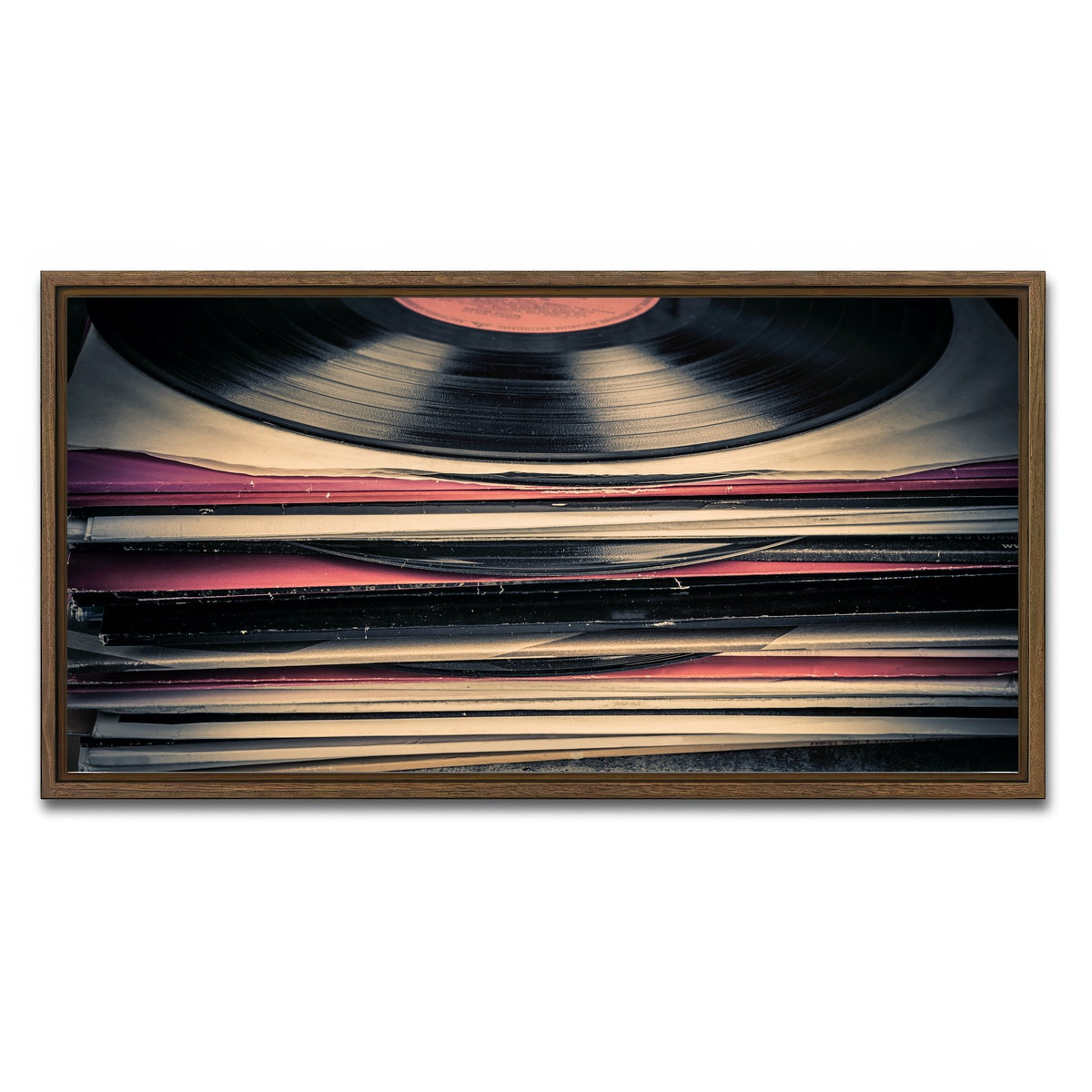 AUTO-MOCKUP WHITE | Vinyl Records | 1 Piece | Walnut Framed Canvas | group=2x1