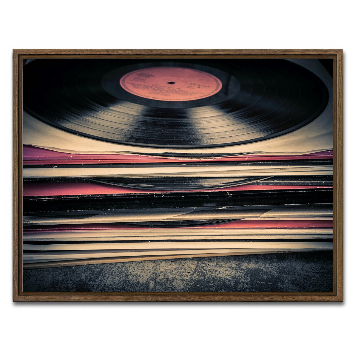 AUTO-MOCKUP WHITE | Vinyl Records | 1 Piece | Walnut Framed Canvas | group=4x3