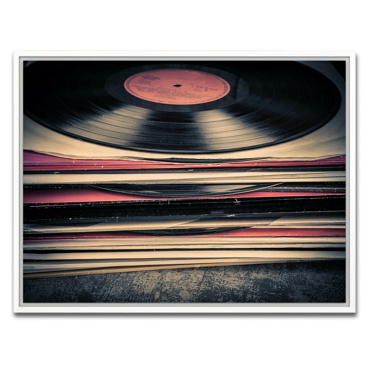 AUTO-MOCKUP WHITE | Vinyl Records | 1 Piece | White Framed Canvas | group=4x3