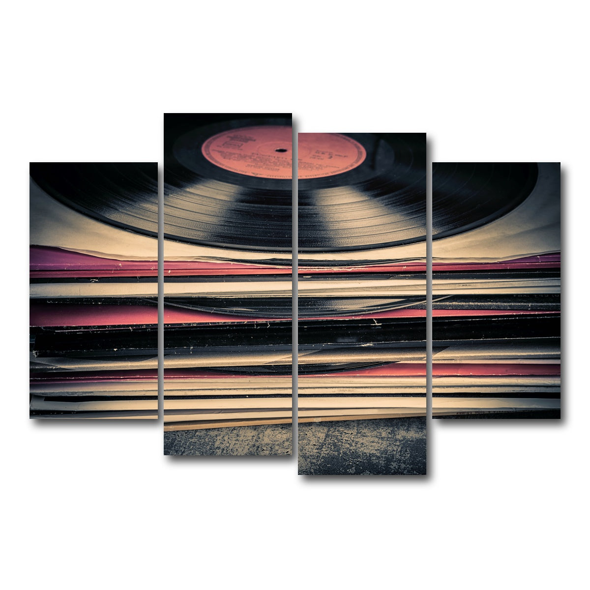 AUTO-MOCKUP WHITE | Vinyl Records | 4 Piece | Gallery Wrap Canvas | group=4_short