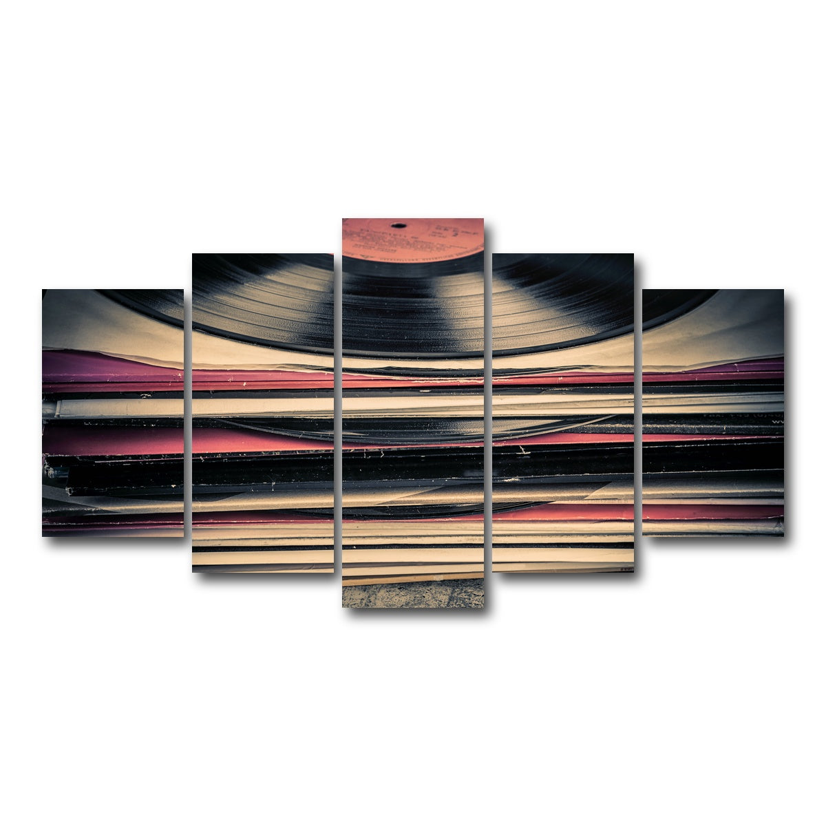 AUTO-MOCKUP WHITE | Vinyl Records | 5 Piece | Gallery Wrap Canvas | group=5_normal