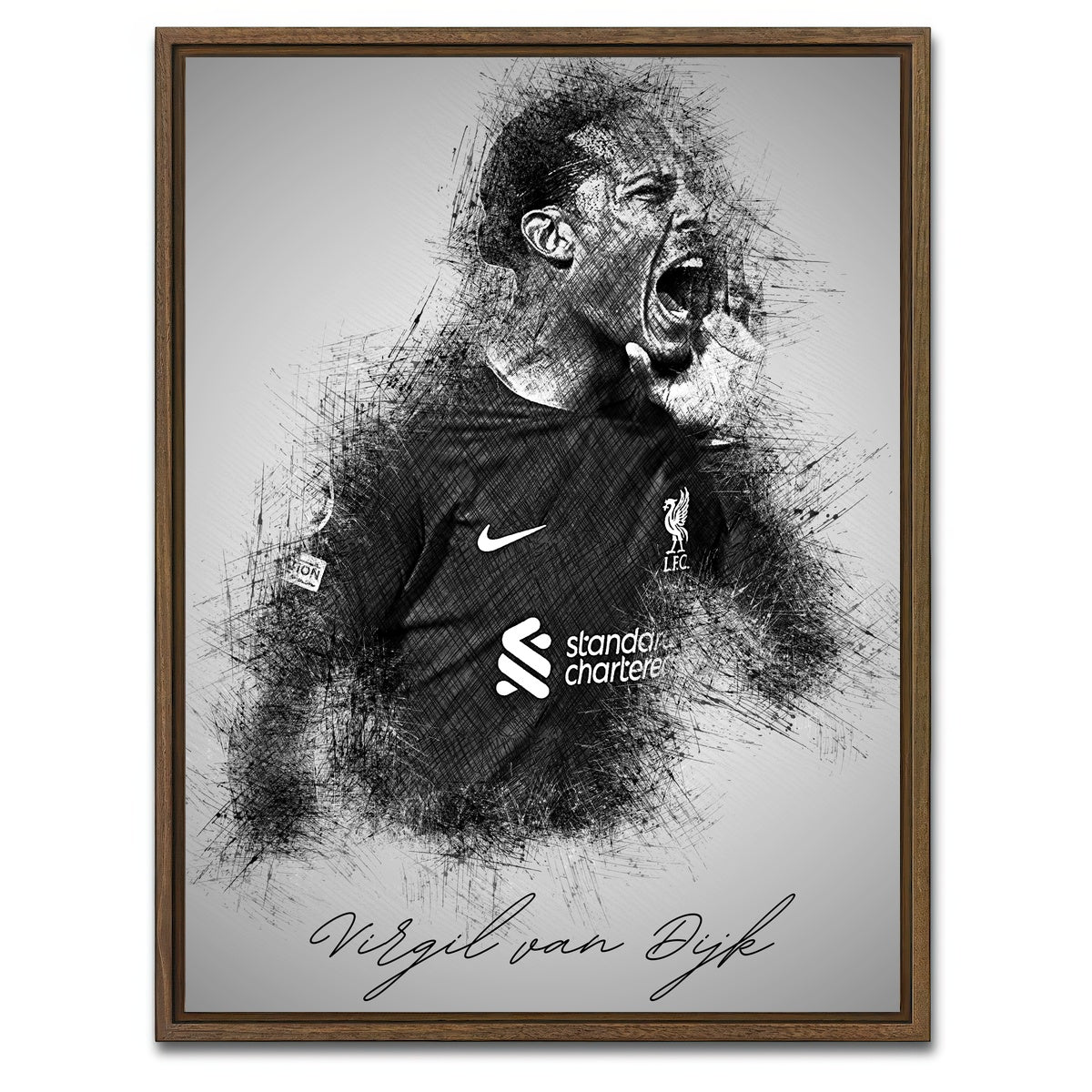 AUTO-MOCKUP WHITE | Virgil van Dijk | 1 Piece | Walnut Framed Canvas | group=3x4