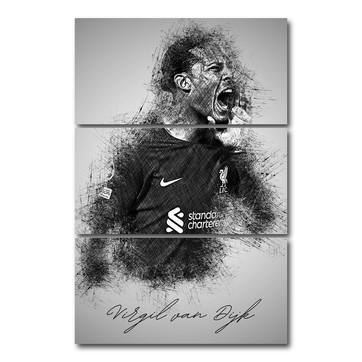 AUTO-MOCKUP WHITE | Virgil van Dijk | 3 Piece | Gallery Wrap Canvas | group=12x24_stacked