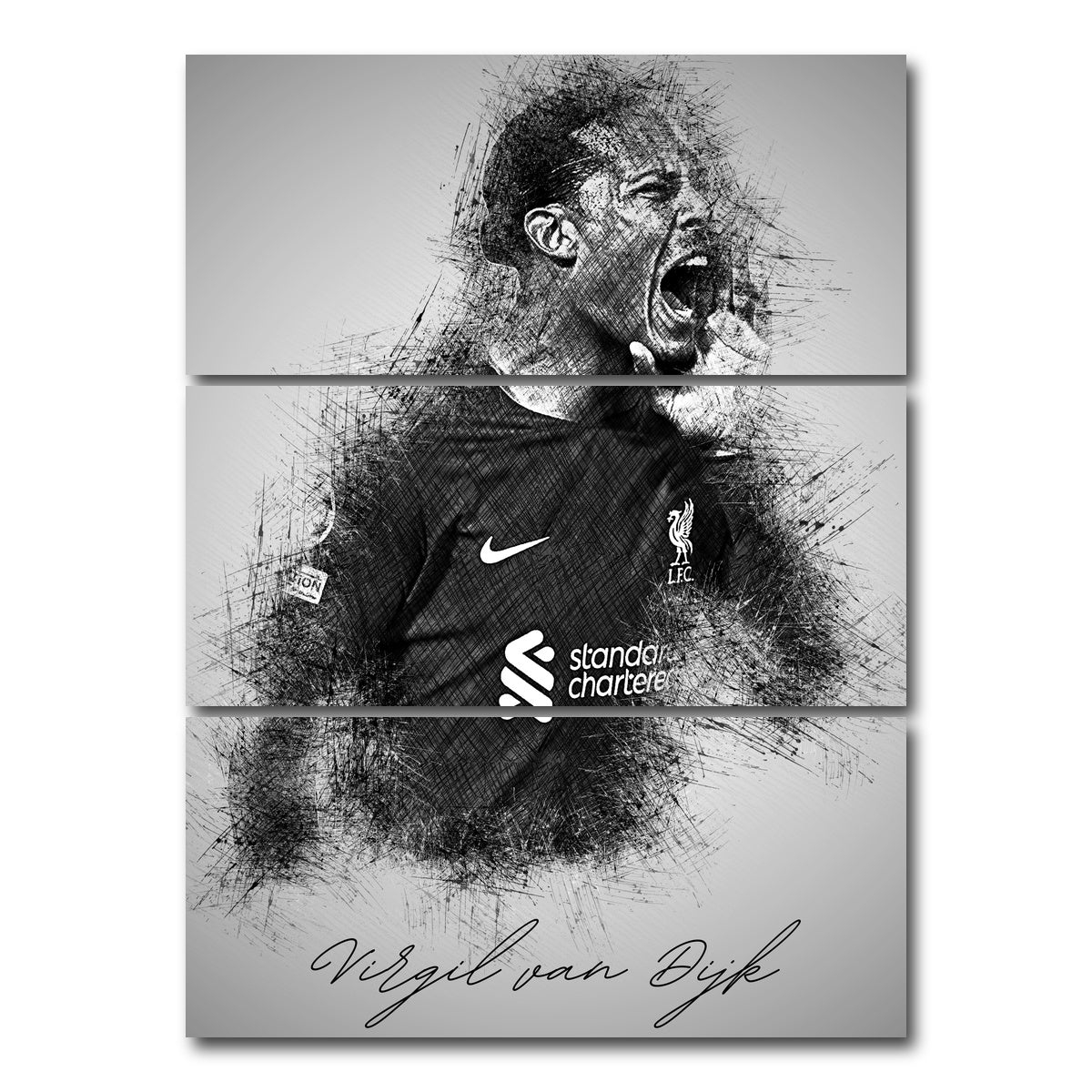 AUTO-MOCKUP WHITE | Virgil van Dijk | 3 Piece | Gallery Wrap Canvas | group=8x18_stacked