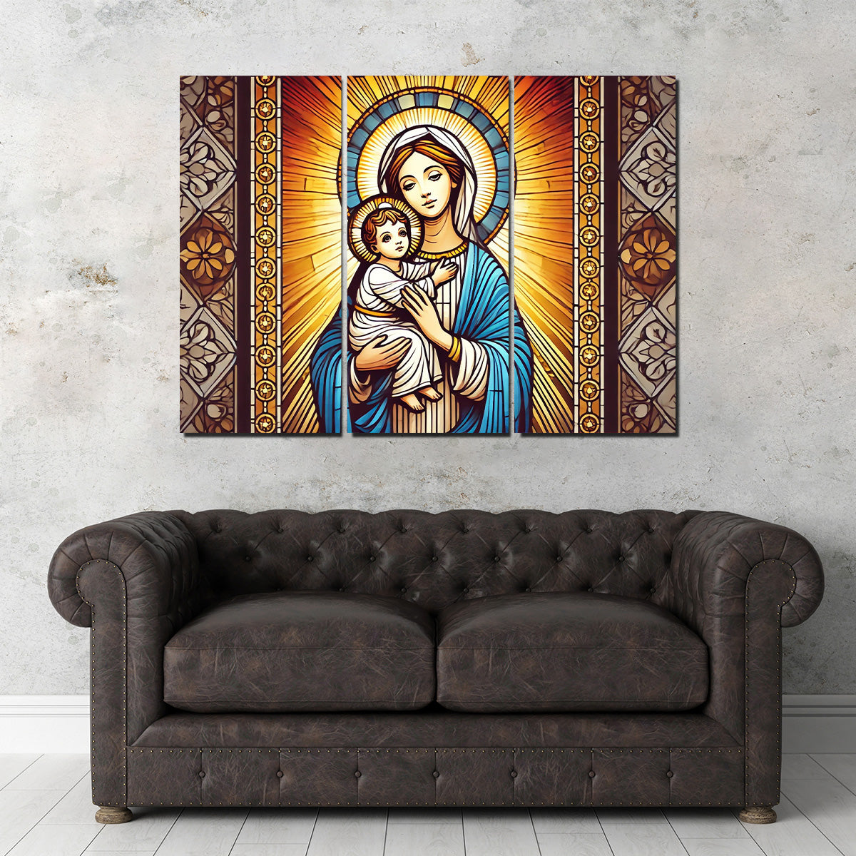 Virgin Mary Holding Baby Jesus Wall Art