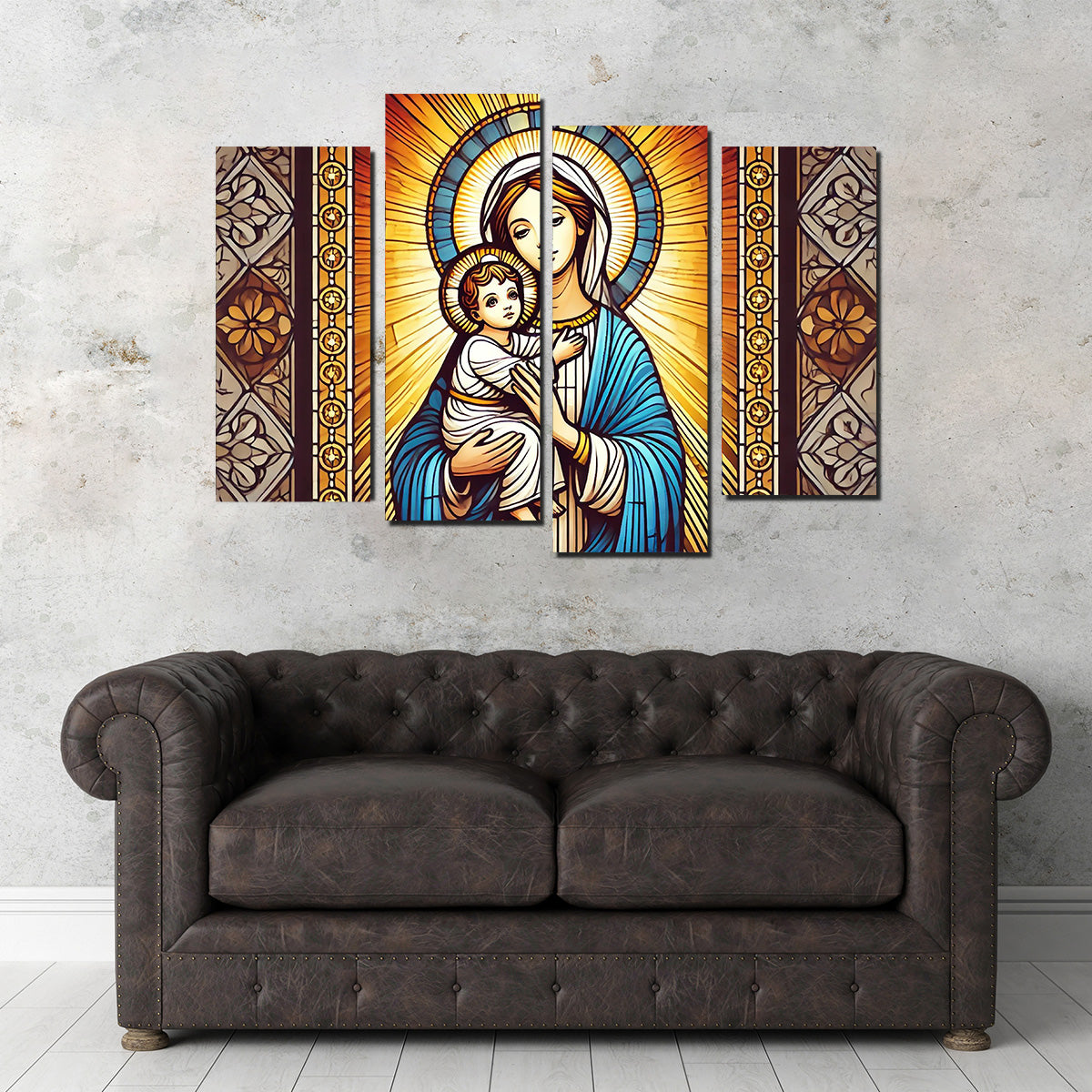 Virgin Mary Holding Baby Jesus Wall Art