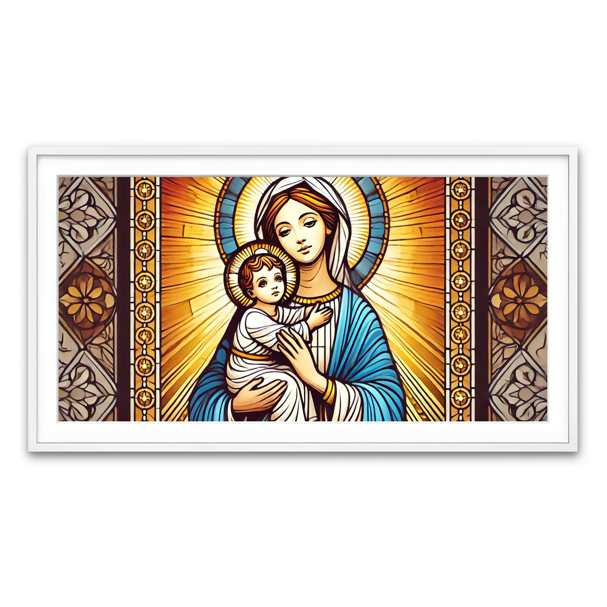 Framed Print 2x1 White