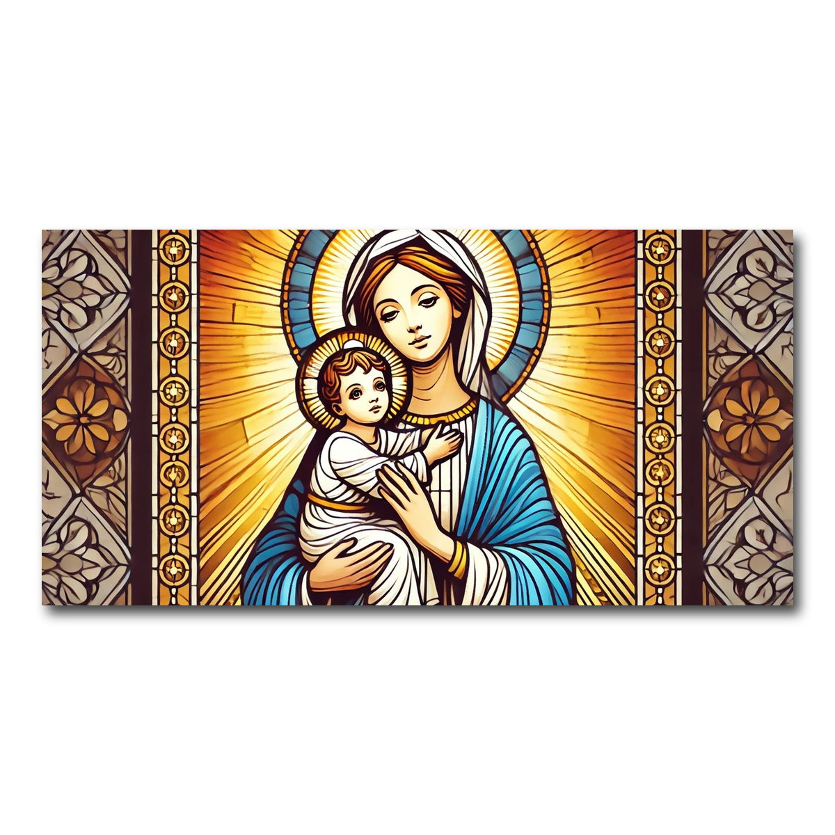 AUTO-MOCKUP WHITE | Virgin Mary Holding Baby Jesus | 1 Piece | Gallery Wrap Canvas | group=2x1