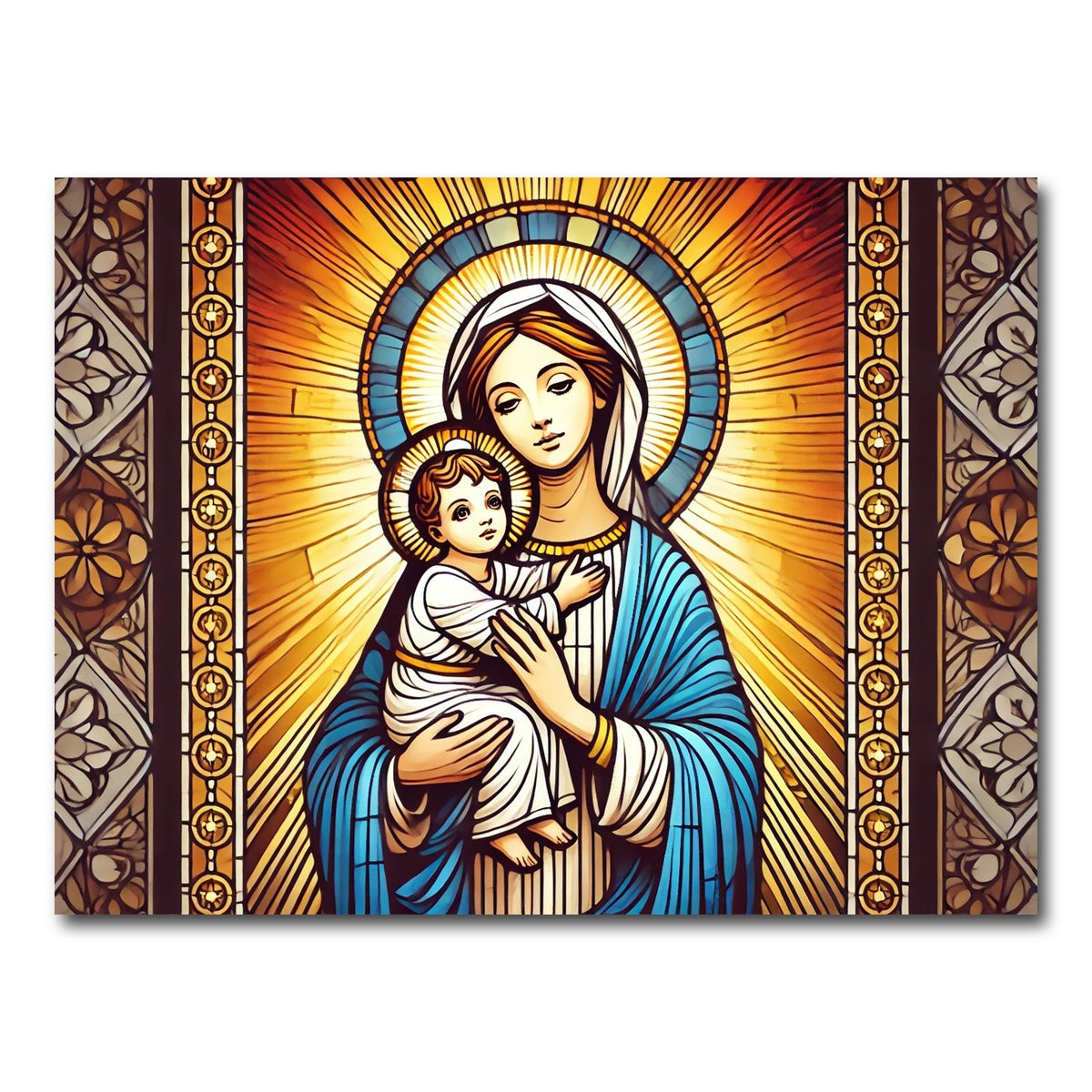 AUTO-MOCKUP WHITE | Virgin Mary Holding Baby Jesus | 1 Piece | Gallery Wrap Canvas | group=4x3