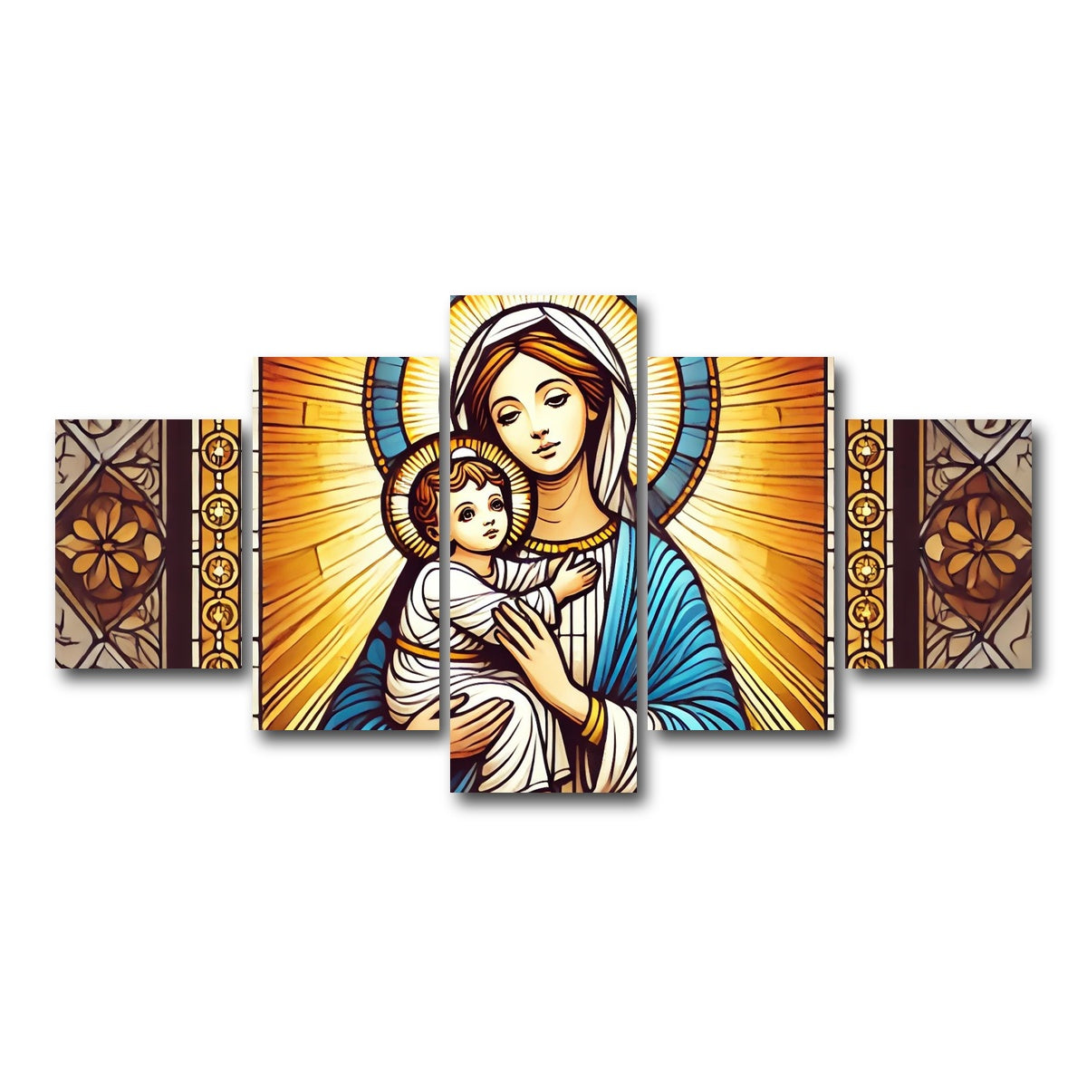 AUTO-MOCKUP WHITE | Virgin Mary Holding Baby Jesus | 5 Piece | Gallery Wrap Canvas | group=5_short
