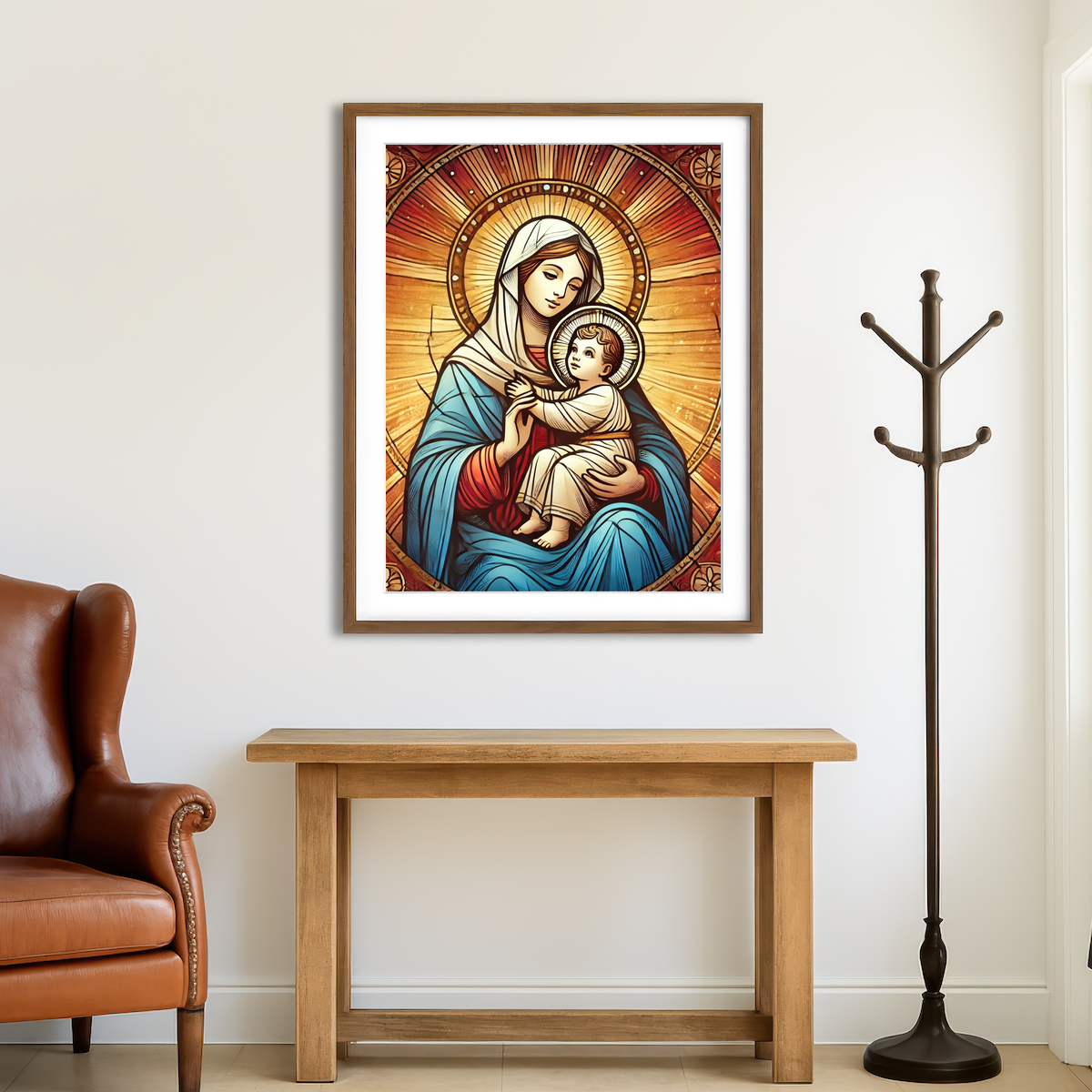 AUTO-MOCKUP ROOM | Virgin Mary Wall Art