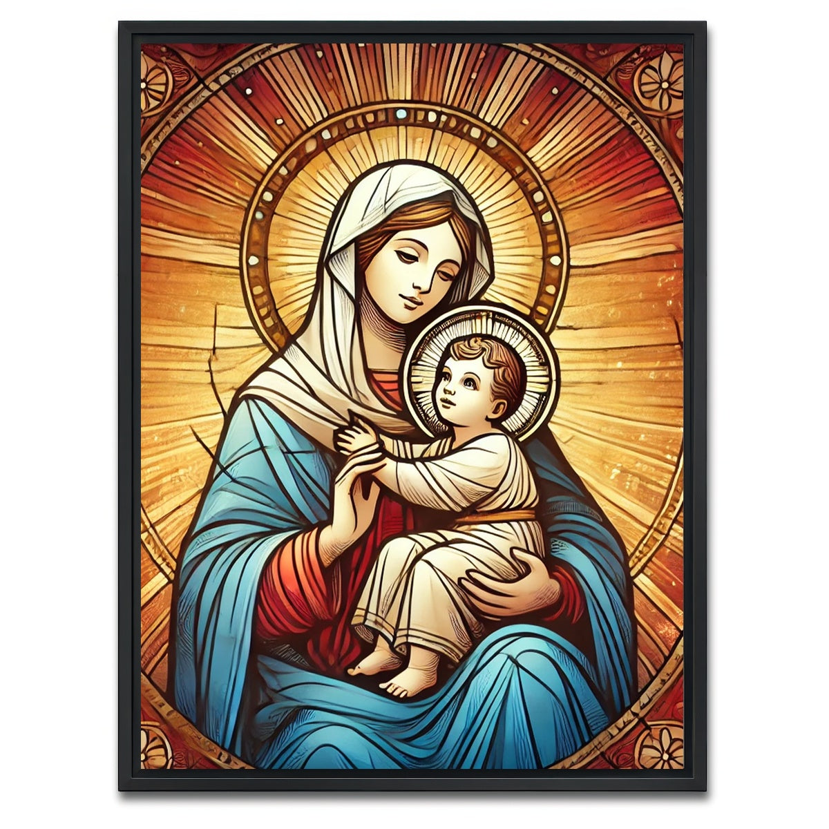 AUTO-MOCKUP WHITE | Virgin Mary | 1 Piece | Black Framed Canvas | group=3x4