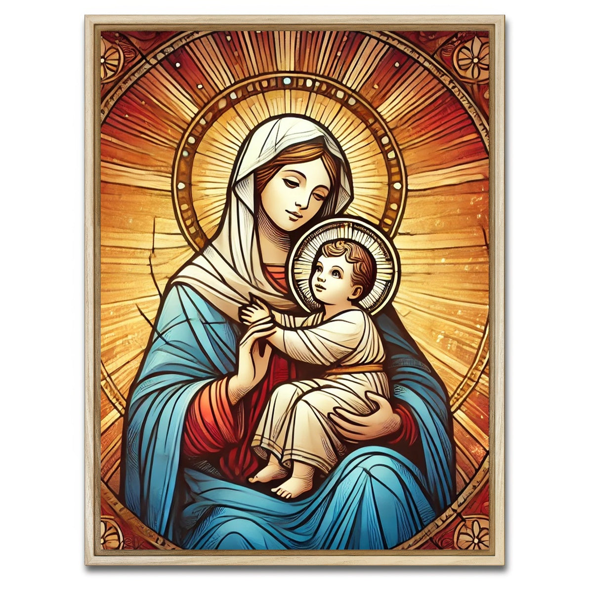 AUTO-MOCKUP WHITE | Virgin Mary | 1 Piece | Natural Framed Canvas | group=3x4