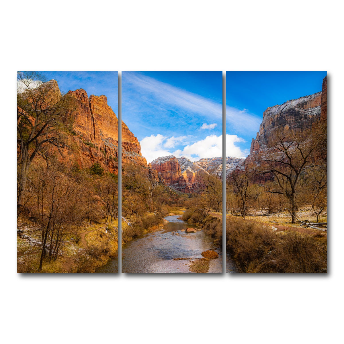 AUTO-MOCKUP WHITE | Virgin River to Angels Landing | 3 Piece | Gallery Wrap Canvas | group=12x24