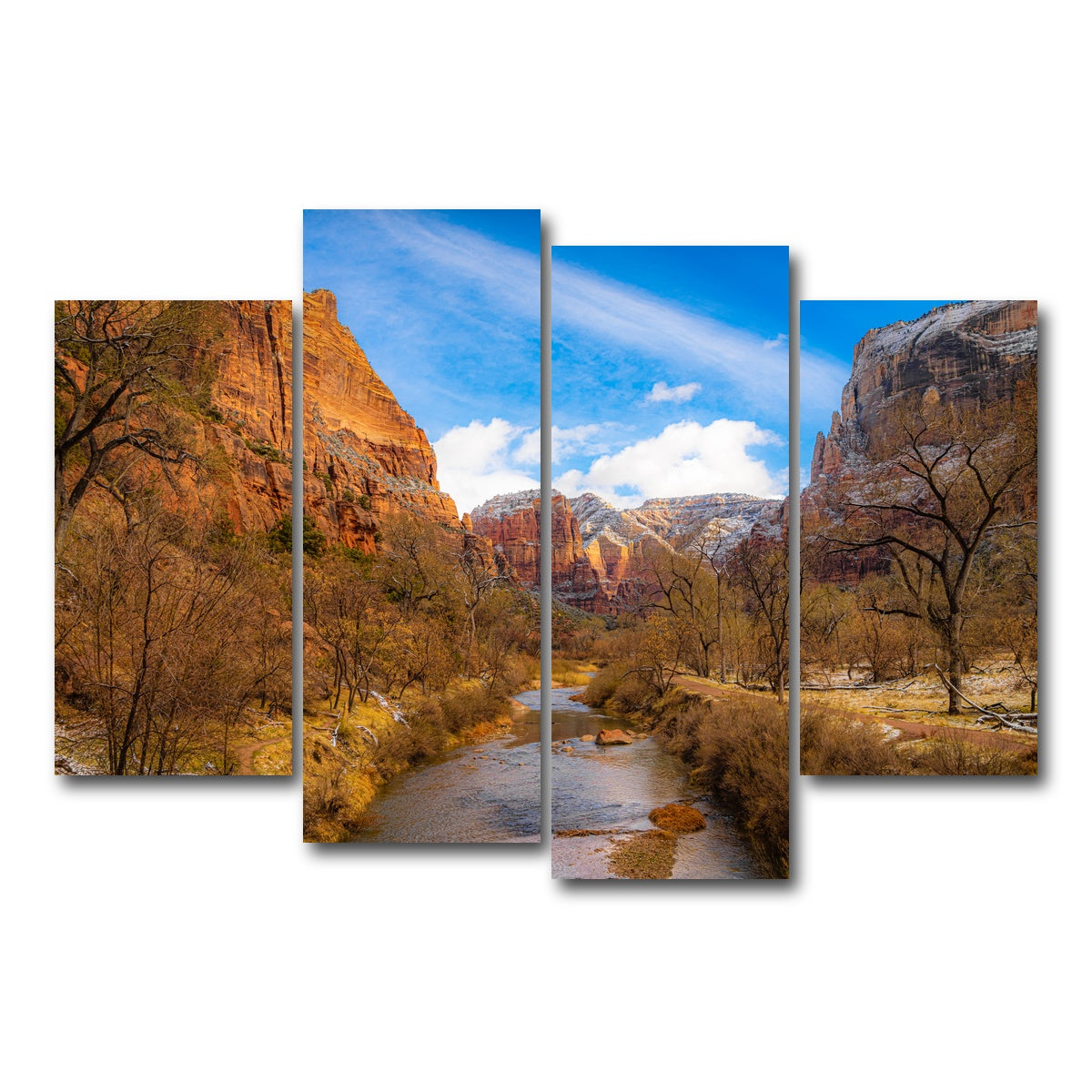 AUTO-MOCKUP WHITE | Virgin River to Angels Landing | 4 Piece | Gallery Wrap Canvas | group=4_short