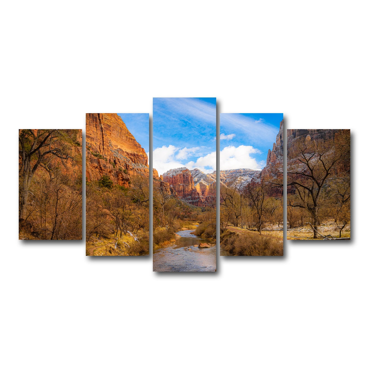 AUTO-MOCKUP WHITE | Virgin River to Angels Landing | 5 Piece | Gallery Wrap Canvas | group=5_normal