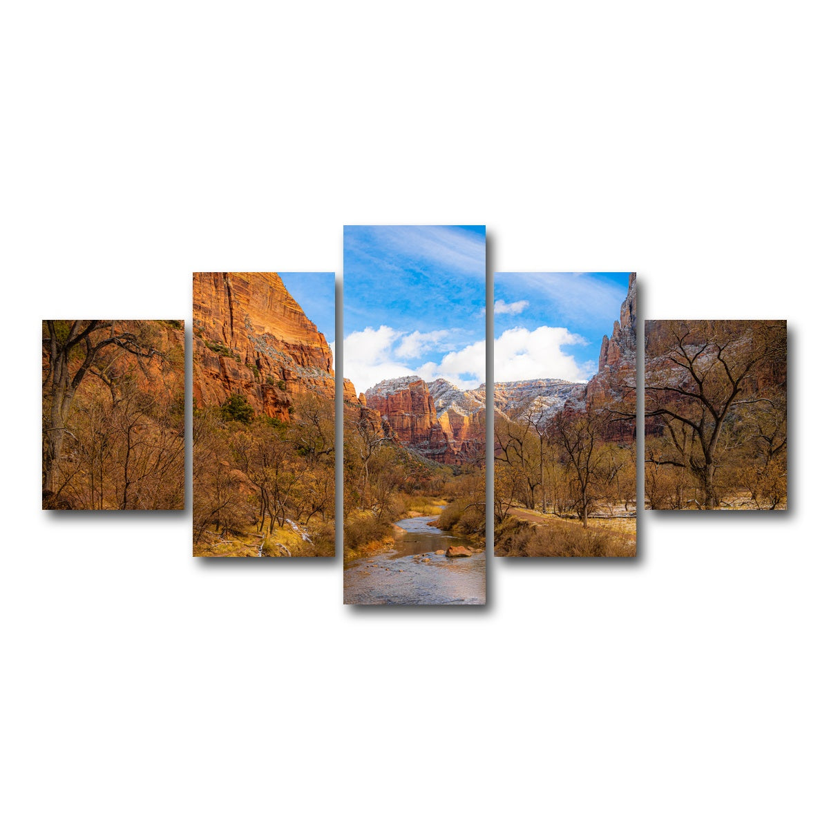 AUTO-MOCKUP WHITE | Virgin River to Angels Landing | 5 Piece | Gallery Wrap Canvas | group=5_short