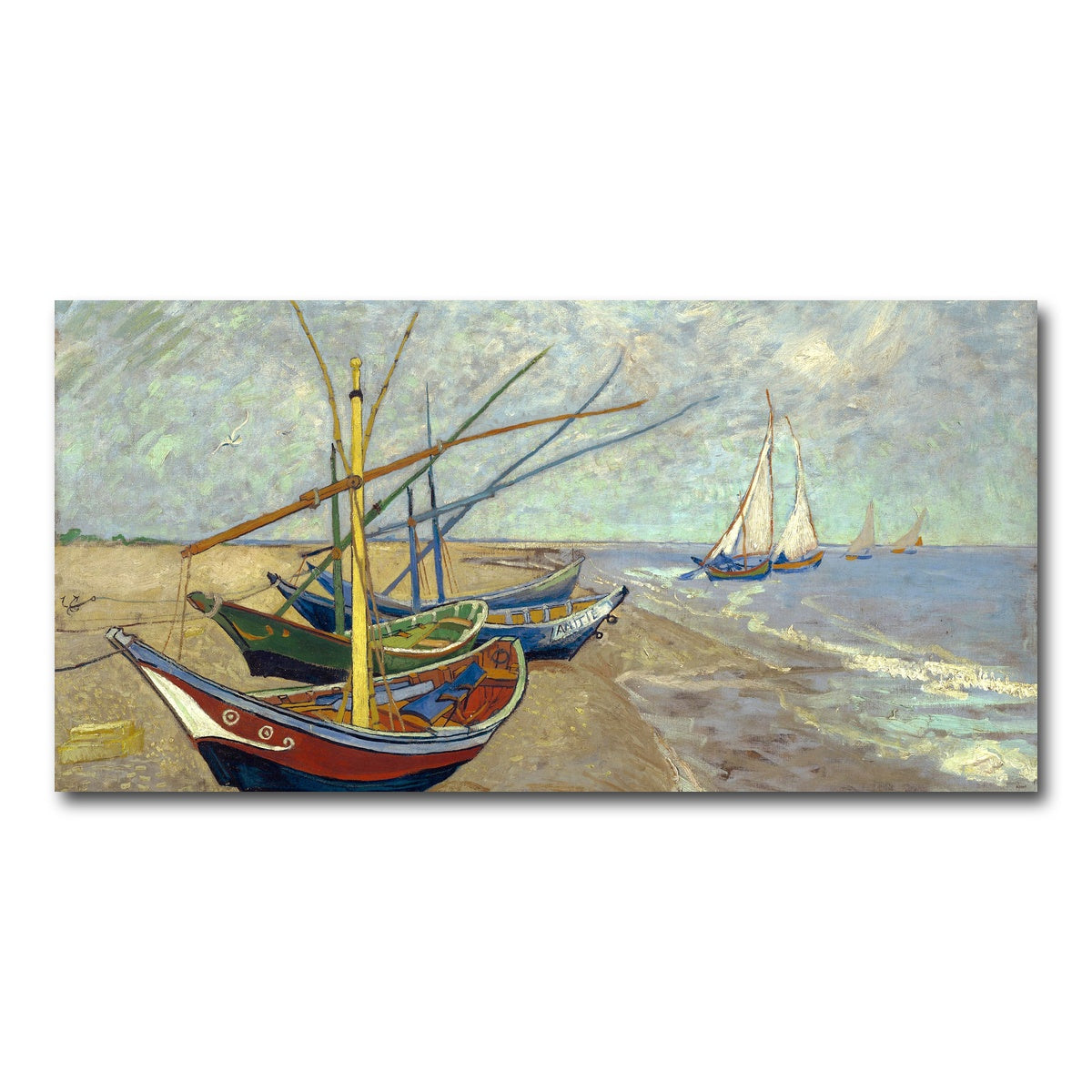 AUTO-MOCKUP WHITE | Vissersboten op het strand van Les Saintes-Maries-de-la-Mer | 1 Piece | Gallery Wrap Canvas | group=2x1