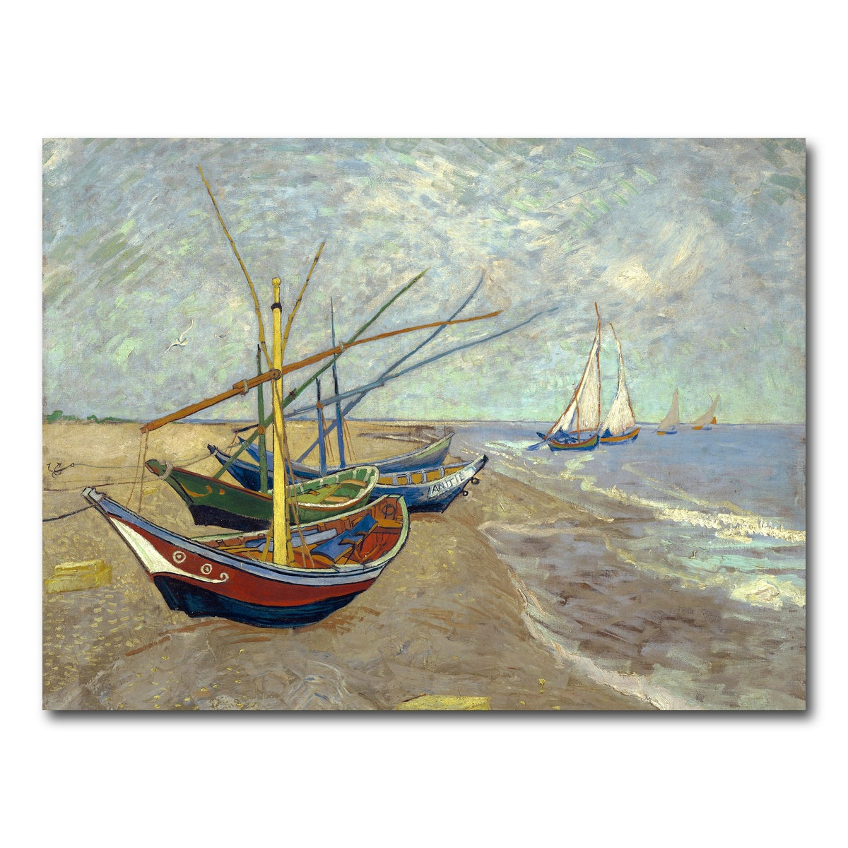 AUTO-MOCKUP WHITE | Vissersboten op het strand van Les Saintes-Maries-de-la-Mer | 1 Piece | Gallery Wrap Canvas | group=4x3