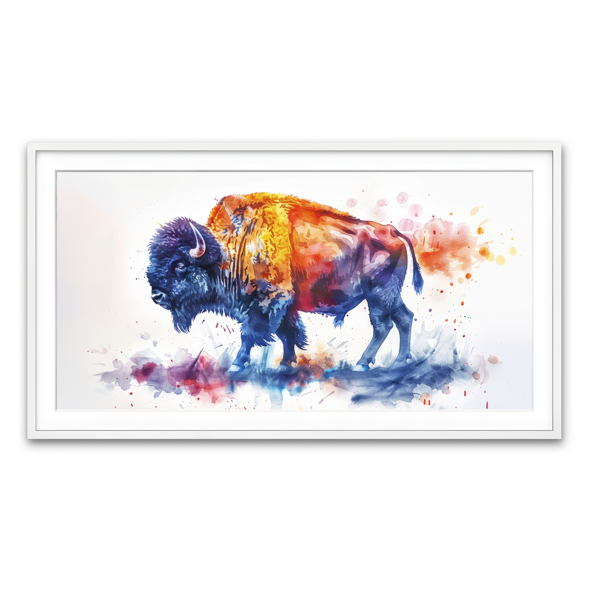 Framed Print 2x1 White