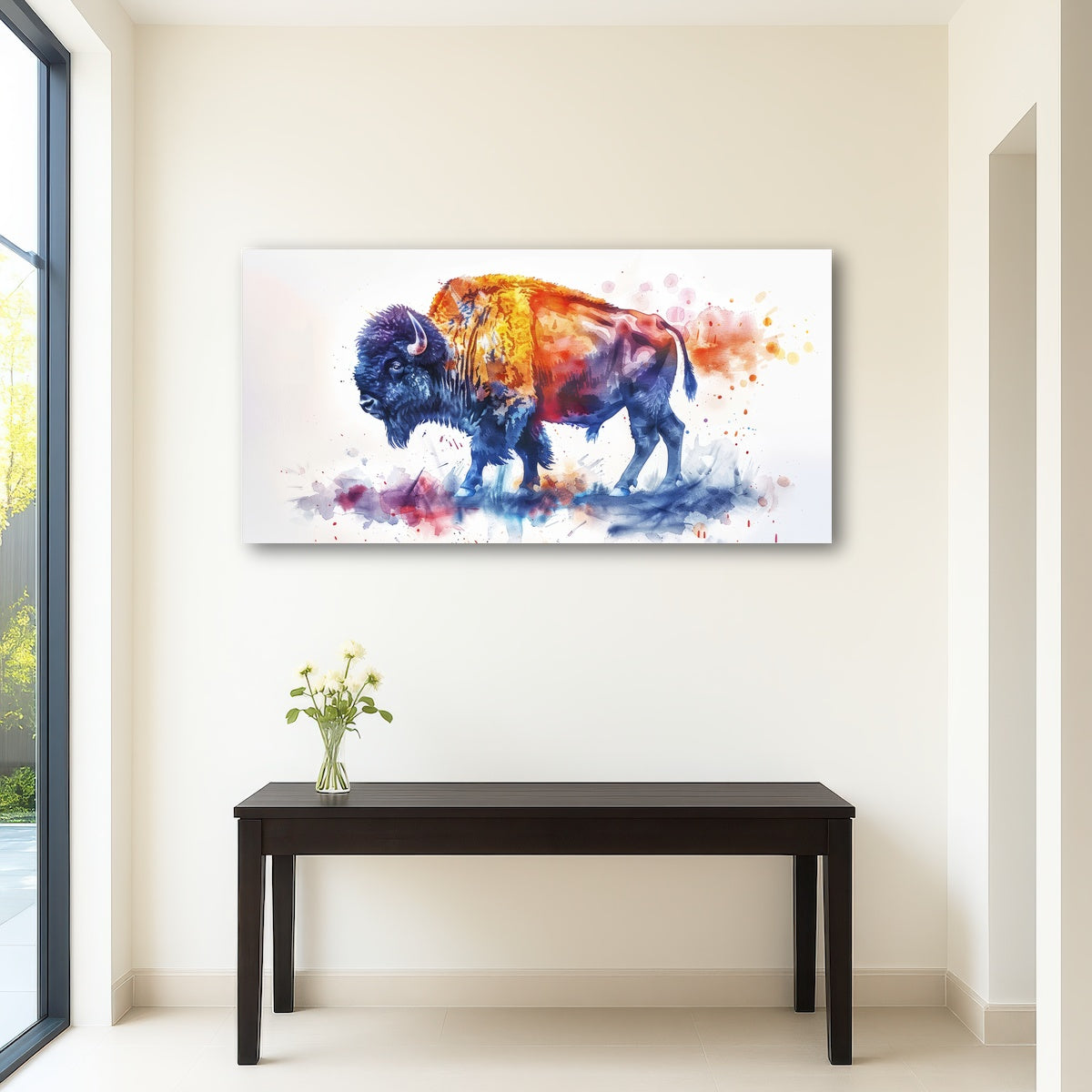 AUTO-MOCKUP ROOM | Vivid watercolor bison