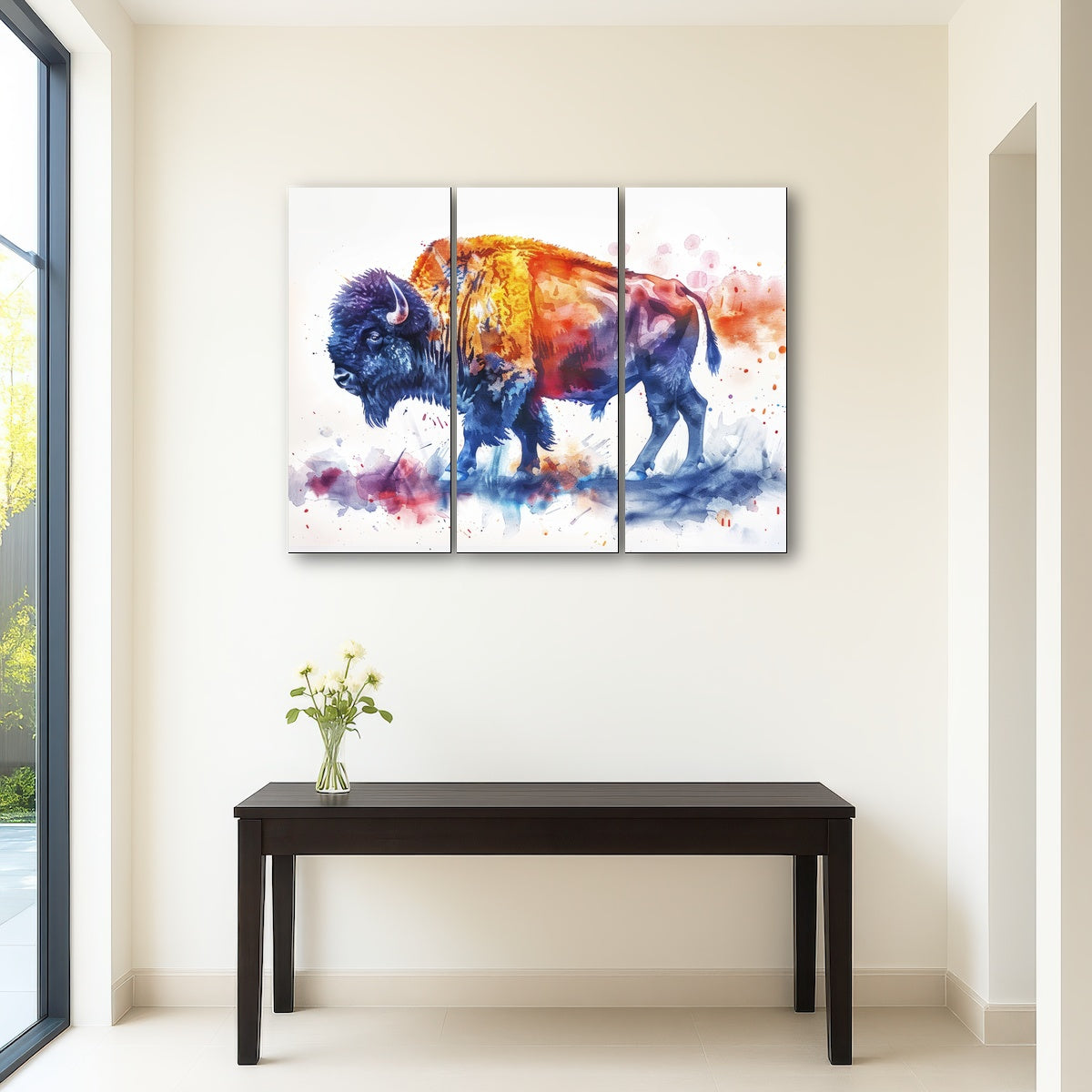 AUTO-MOCKUP ROOM | Vivid watercolor bison