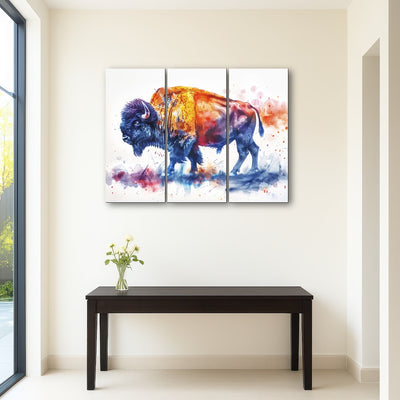 AUTO-MOCKUP ROOM | Vivid watercolor bison