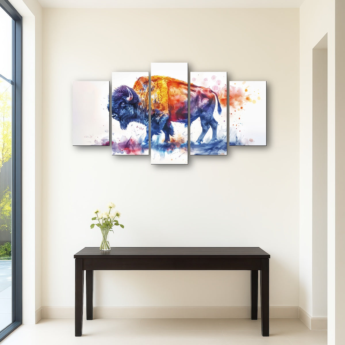 AUTO-MOCKUP ROOM | Vivid watercolor bison