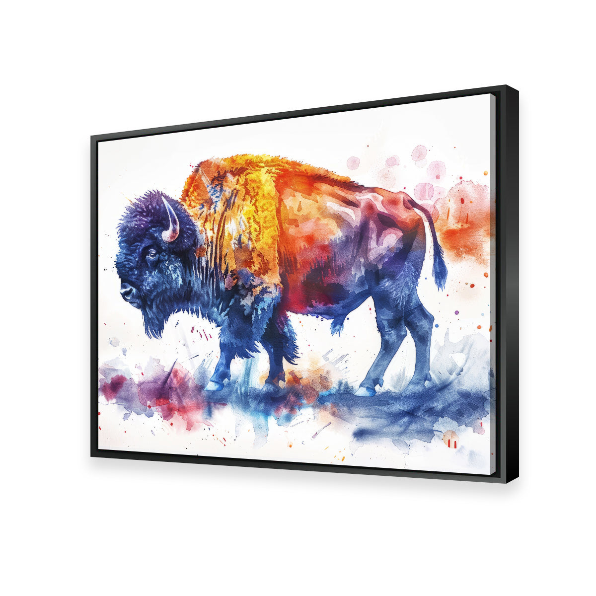 Vivid Watercolor Bison Wall Art