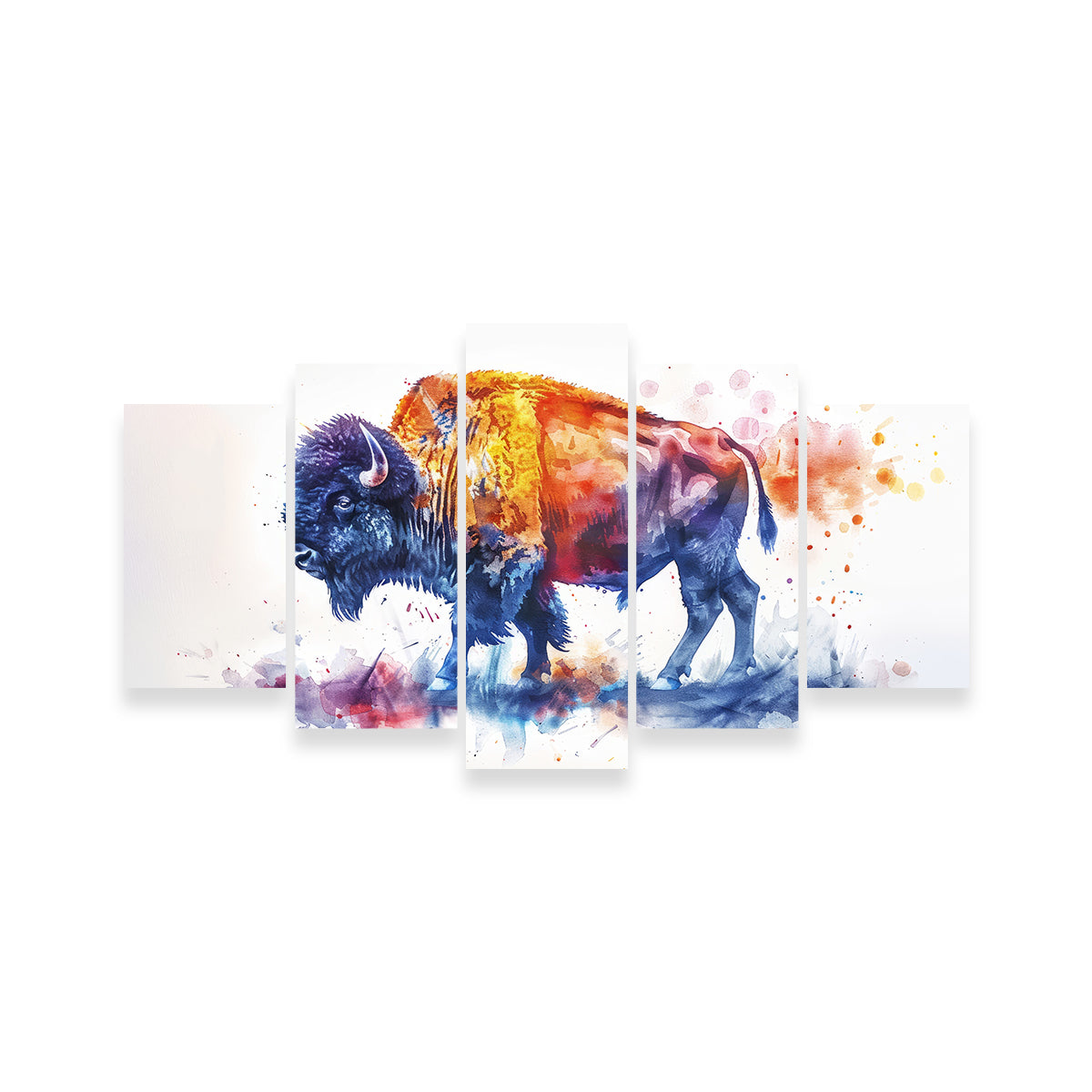 Vivid Watercolor Bison Wall Art