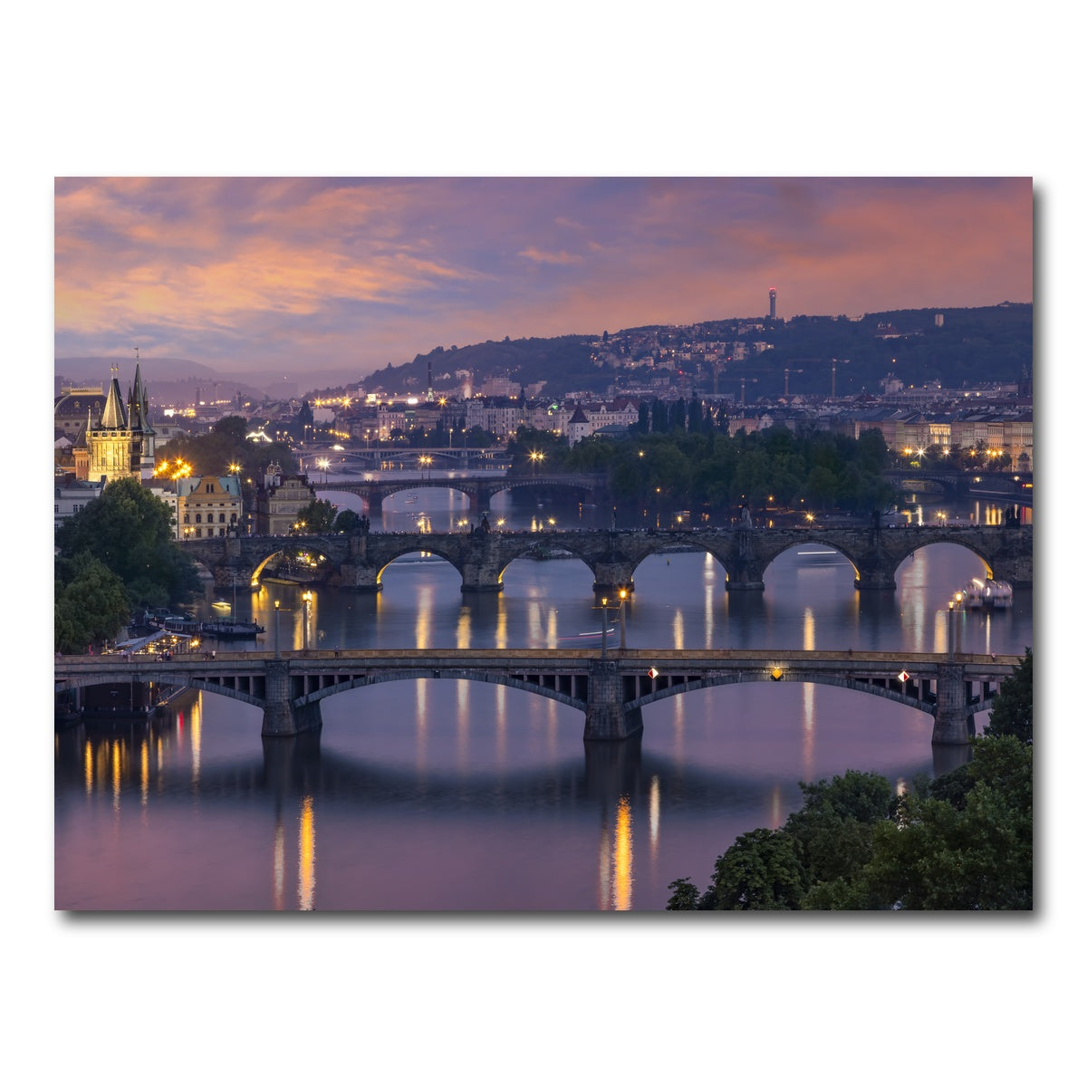 AUTO-MOCKUP WHITE | Vltava Bridges in Prague | 1 Piece | Gallery Wrap Canvas | group=4x3