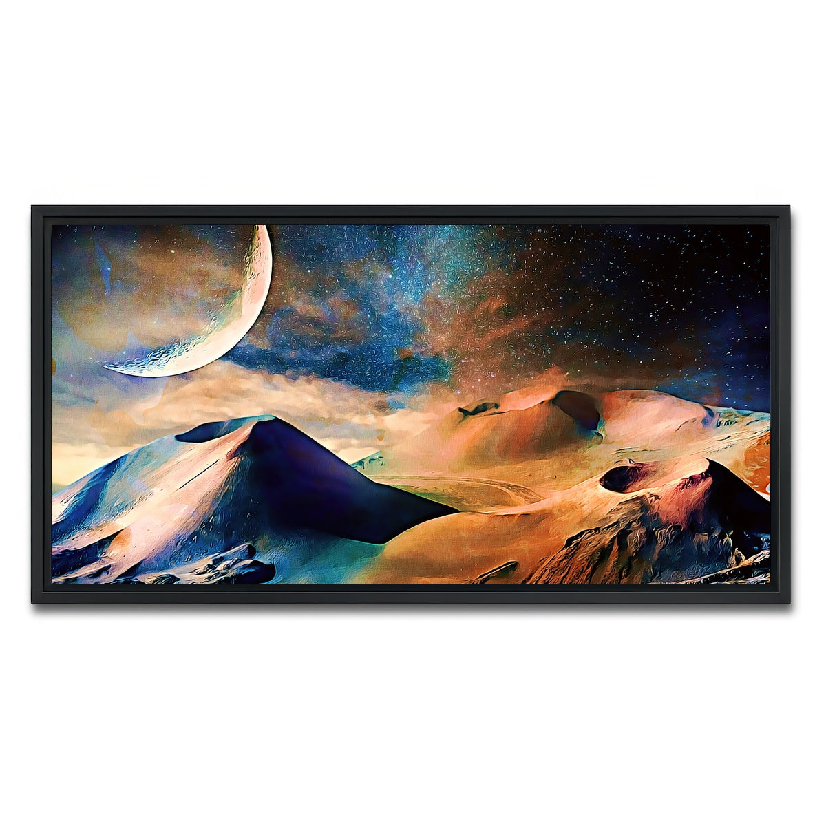 AUTO-MOCKUP WHITE | Volcano Planet | 1 Piece | Black Framed Canvas | group=2x1