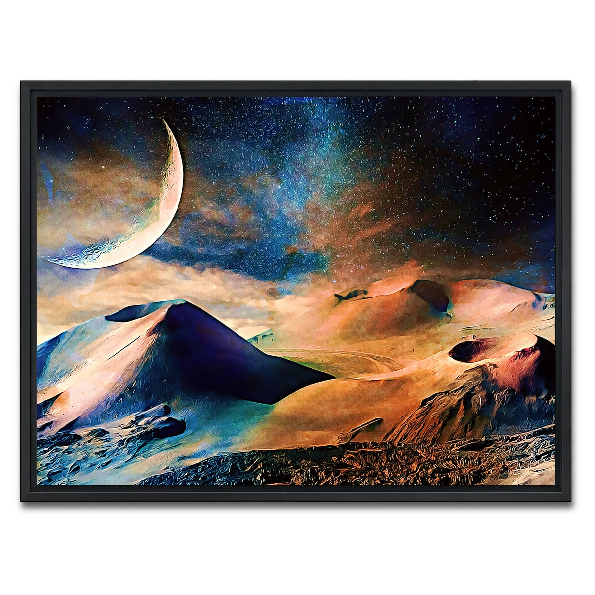AUTO-MOCKUP WHITE | Volcano Planet | 1 Piece | Black Framed Canvas | group=4x3