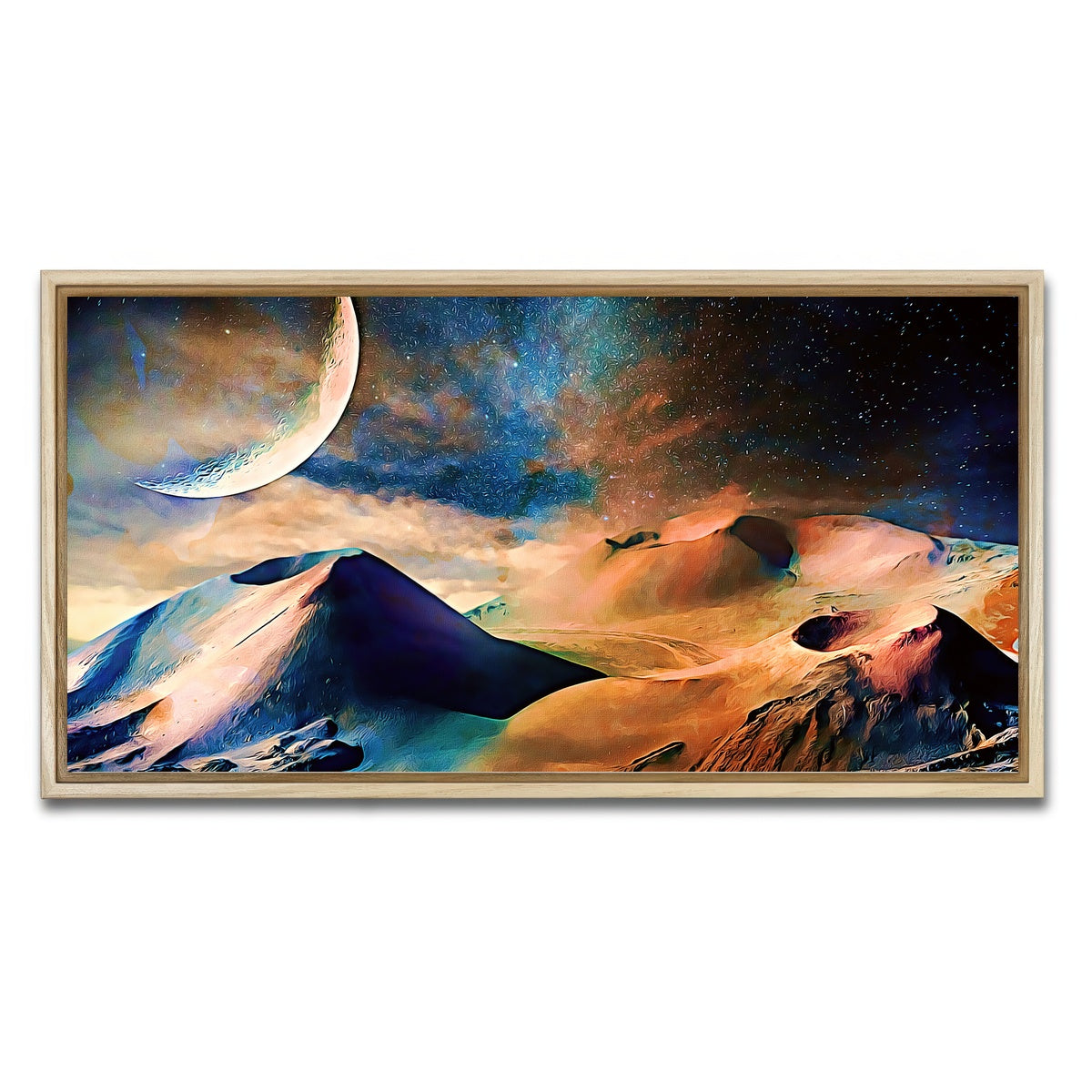AUTO-MOCKUP WHITE | Volcano Planet | 1 Piece | Natural Framed Canvas | group=2x1