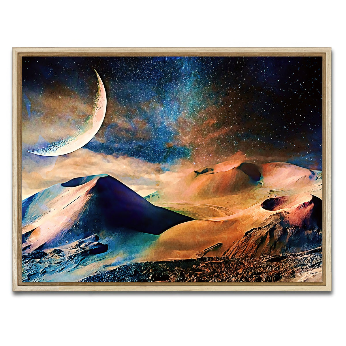 AUTO-MOCKUP WHITE | Volcano Planet | 1 Piece | Natural Framed Canvas | group=4x3