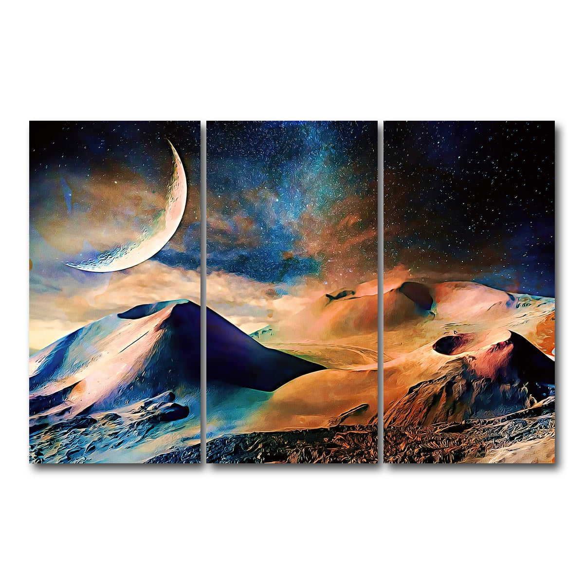 AUTO-MOCKUP WHITE | Volcano Planet | 3 Piece | Gallery Wrap Canvas | group=12x24