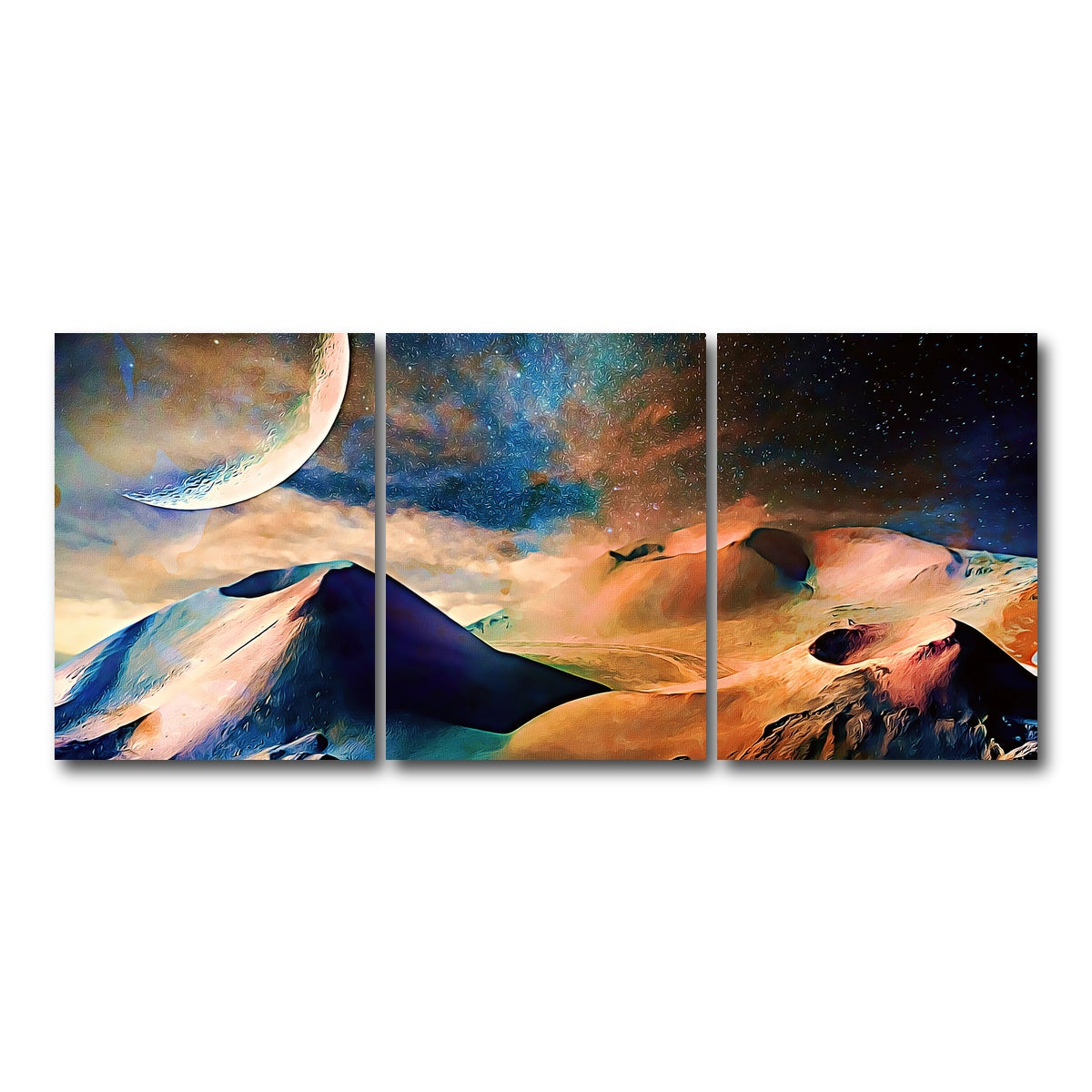 AUTO-MOCKUP WHITE | Volcano Planet | 3 Piece | Gallery Wrap Canvas | group=18x24