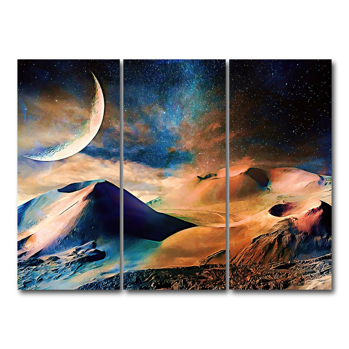 AUTO-MOCKUP WHITE | Volcano Planet | 3 Piece | Gallery Wrap Canvas | group=8x18