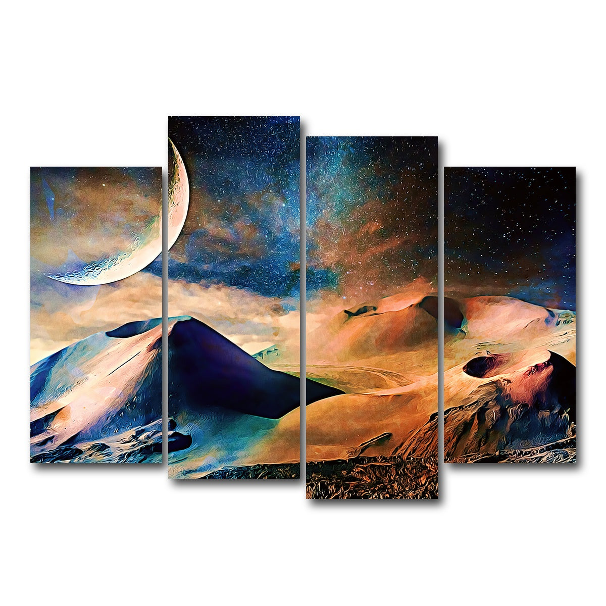 AUTO-MOCKUP WHITE | Volcano Planet | 4 Piece | Gallery Wrap Canvas | group=4_normal
