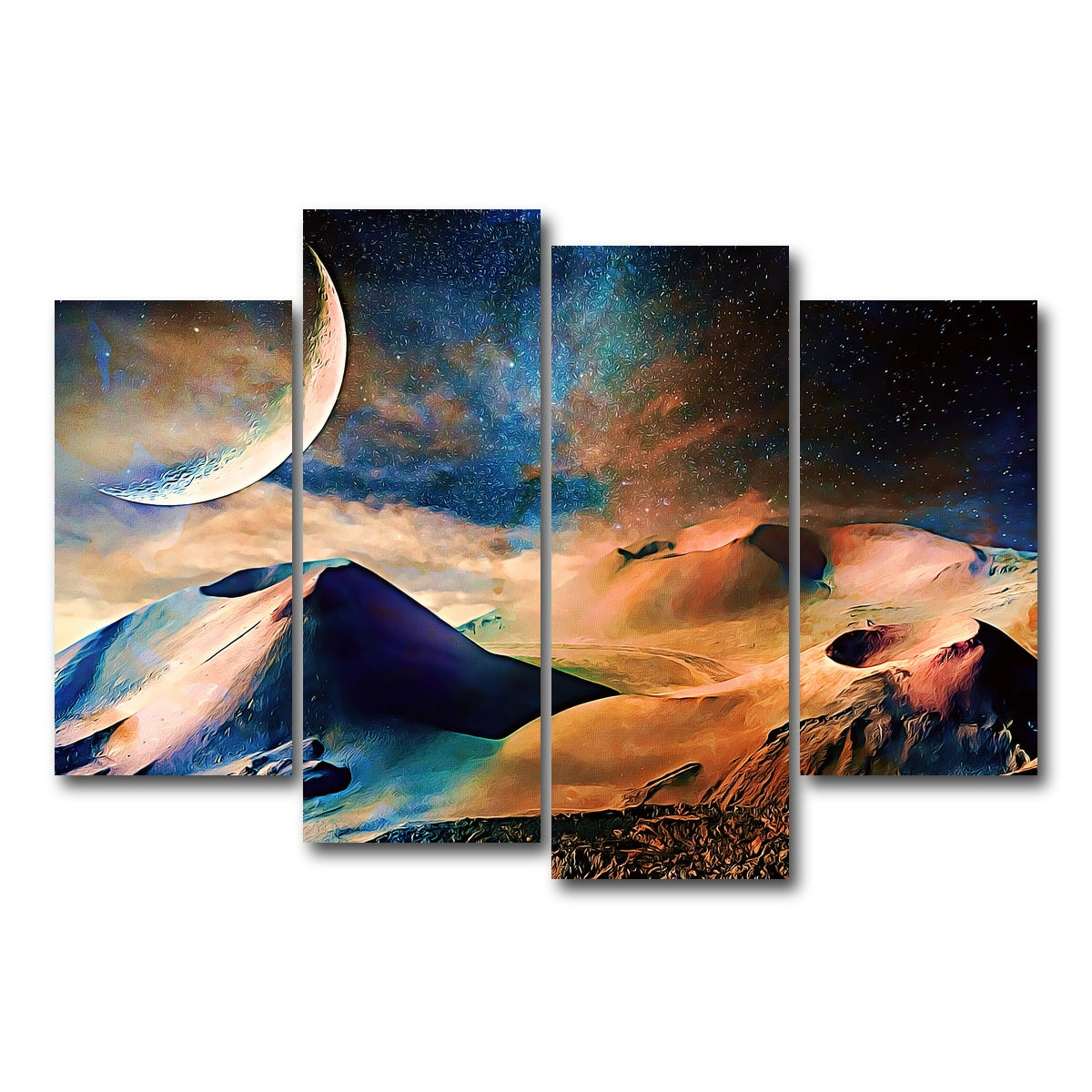AUTO-MOCKUP WHITE | Volcano Planet | 4 Piece | Gallery Wrap Canvas | group=4_short