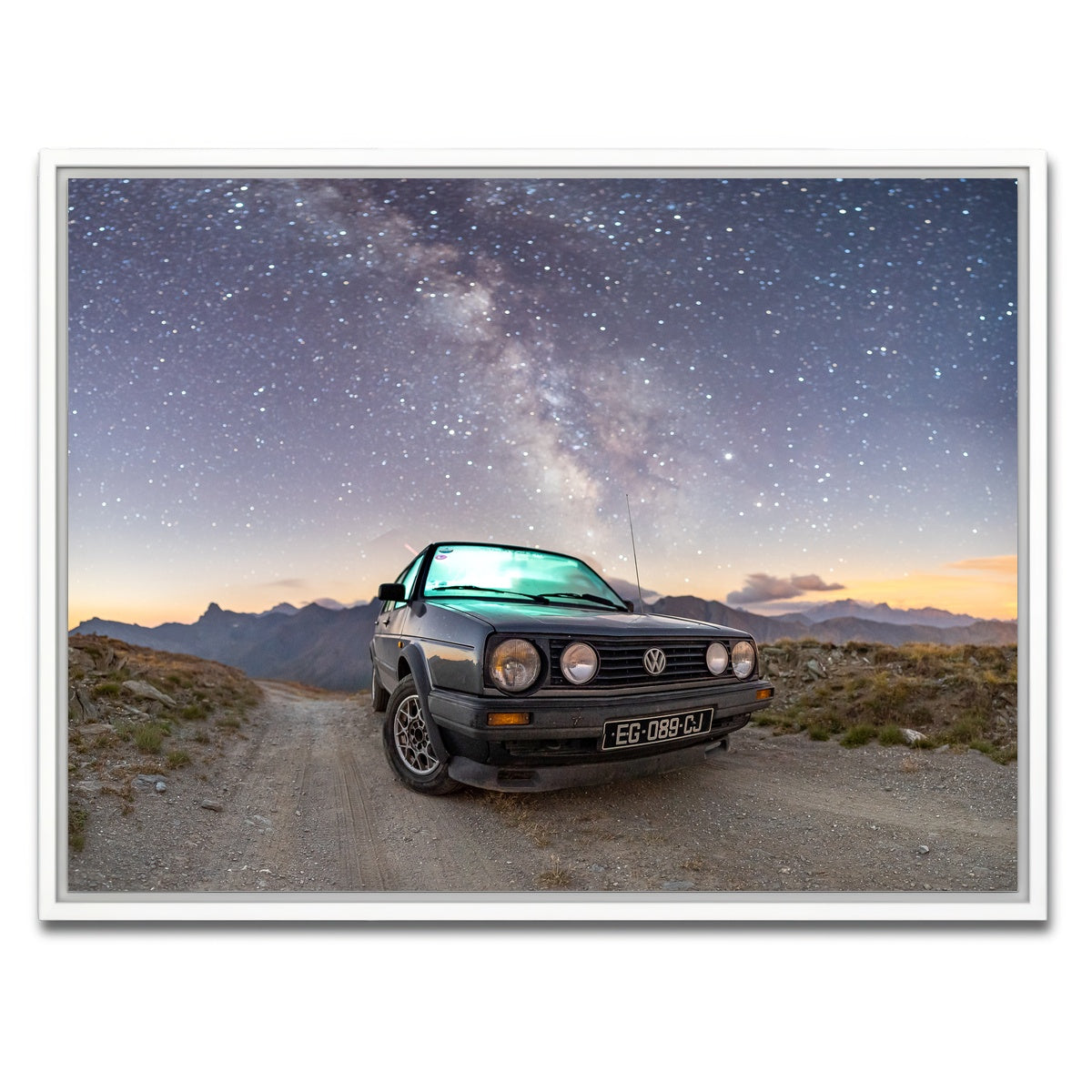 AUTO-MOCKUP WHITE | Volkswagen Milky Way | 1 Piece | White Framed Canvas | group=4x3