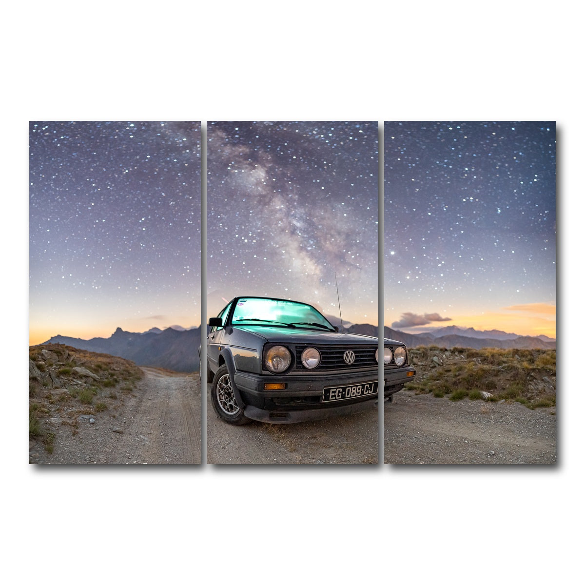AUTO-MOCKUP WHITE | Volkswagen Milky Way | 3 Piece | Gallery Wrap Canvas | group=12x24
