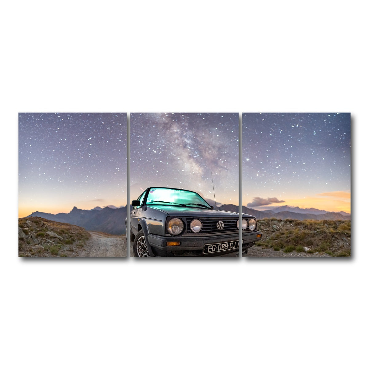 AUTO-MOCKUP WHITE | Volkswagen Milky Way | 3 Piece | Gallery Wrap Canvas | group=18x24