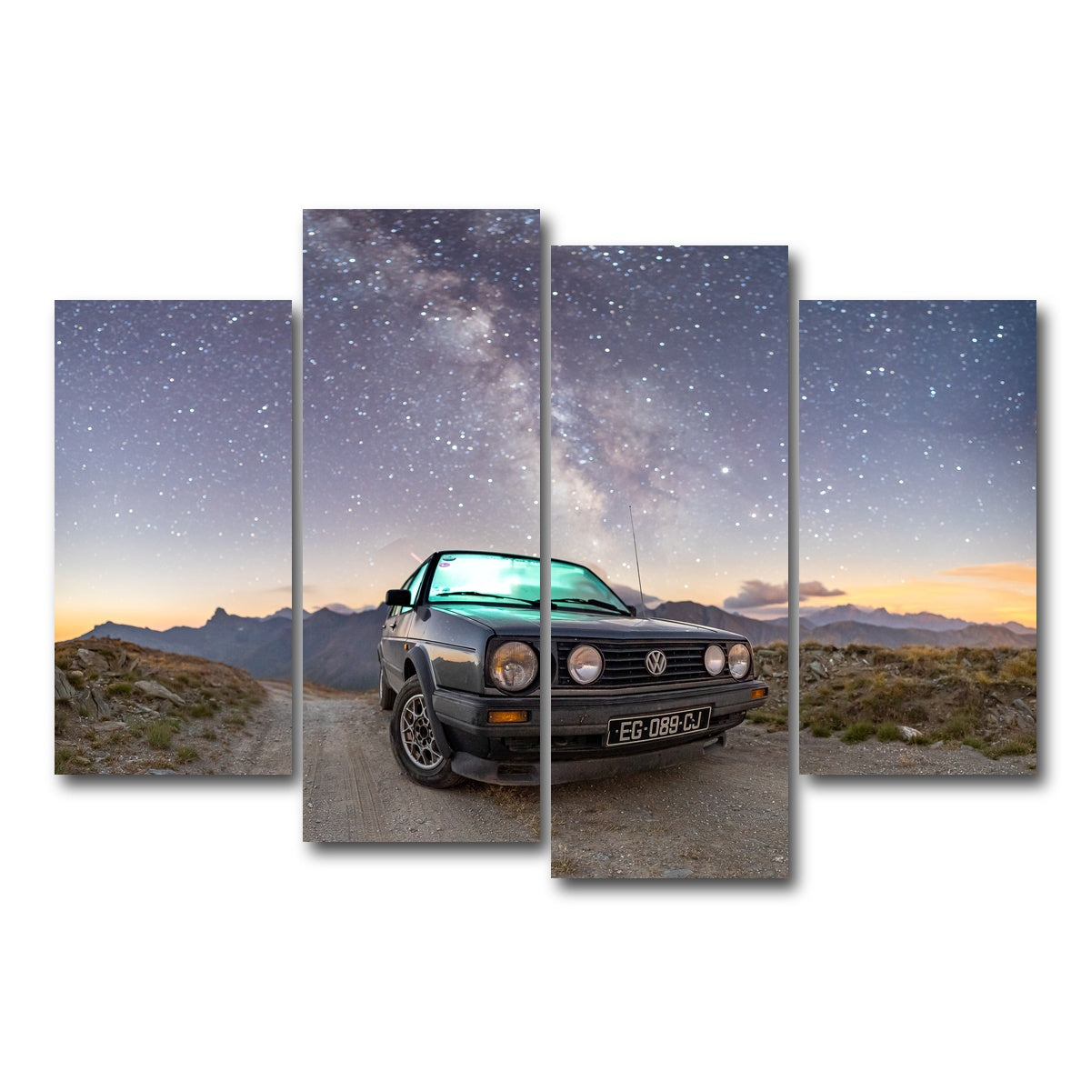 AUTO-MOCKUP WHITE | Volkswagen Milky Way | 4 Piece | Gallery Wrap Canvas | group=4_short