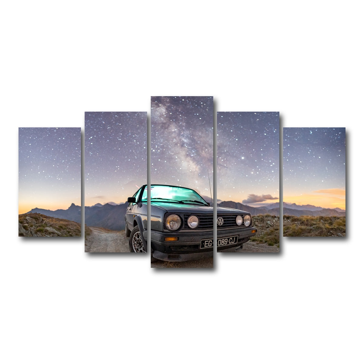 AUTO-MOCKUP WHITE | Volkswagen Milky Way | 5 Piece | Gallery Wrap Canvas | group=5_normal